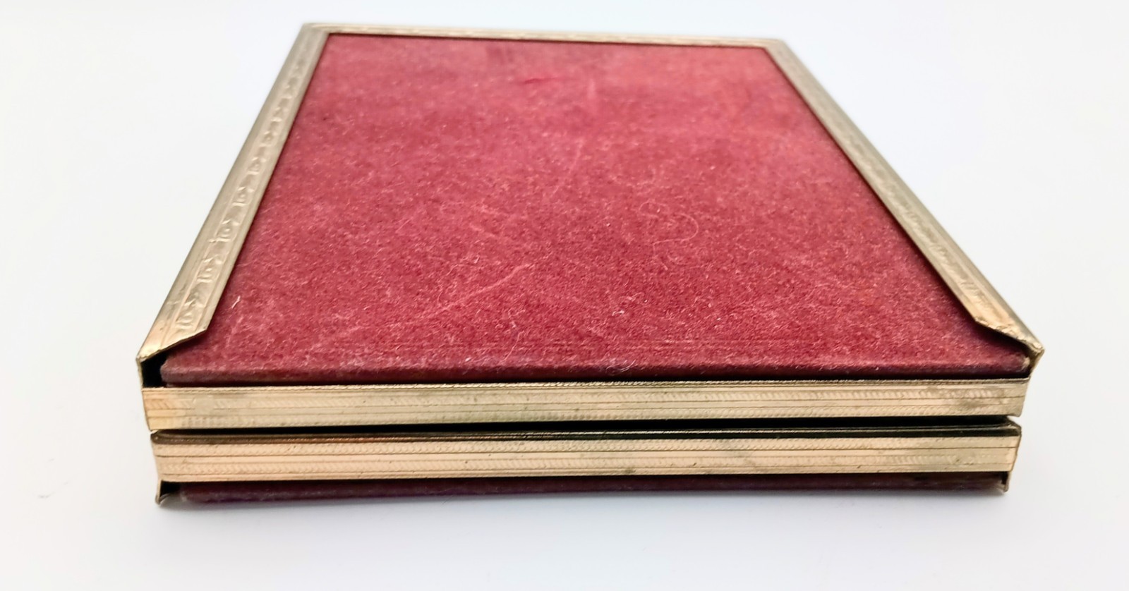 Vintage Decorel Gold Tone Hinged Double 4×5 Picture Frame Velvet Like Back