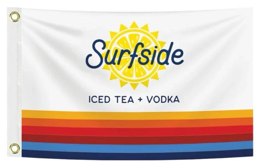 SURFSIDE PARTY FLAG Iced Tea Vodka 2′ x 3′ , 2 Grommets, Double Sided