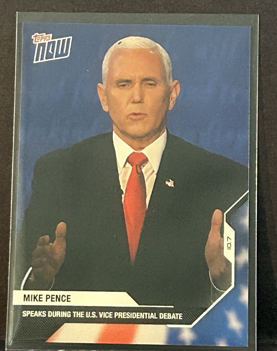 2020 TOPPS NOW USA ELECTION #6 MIKE PENCE SPEAKS DURING VP DEBATE – FLY ON HEAD