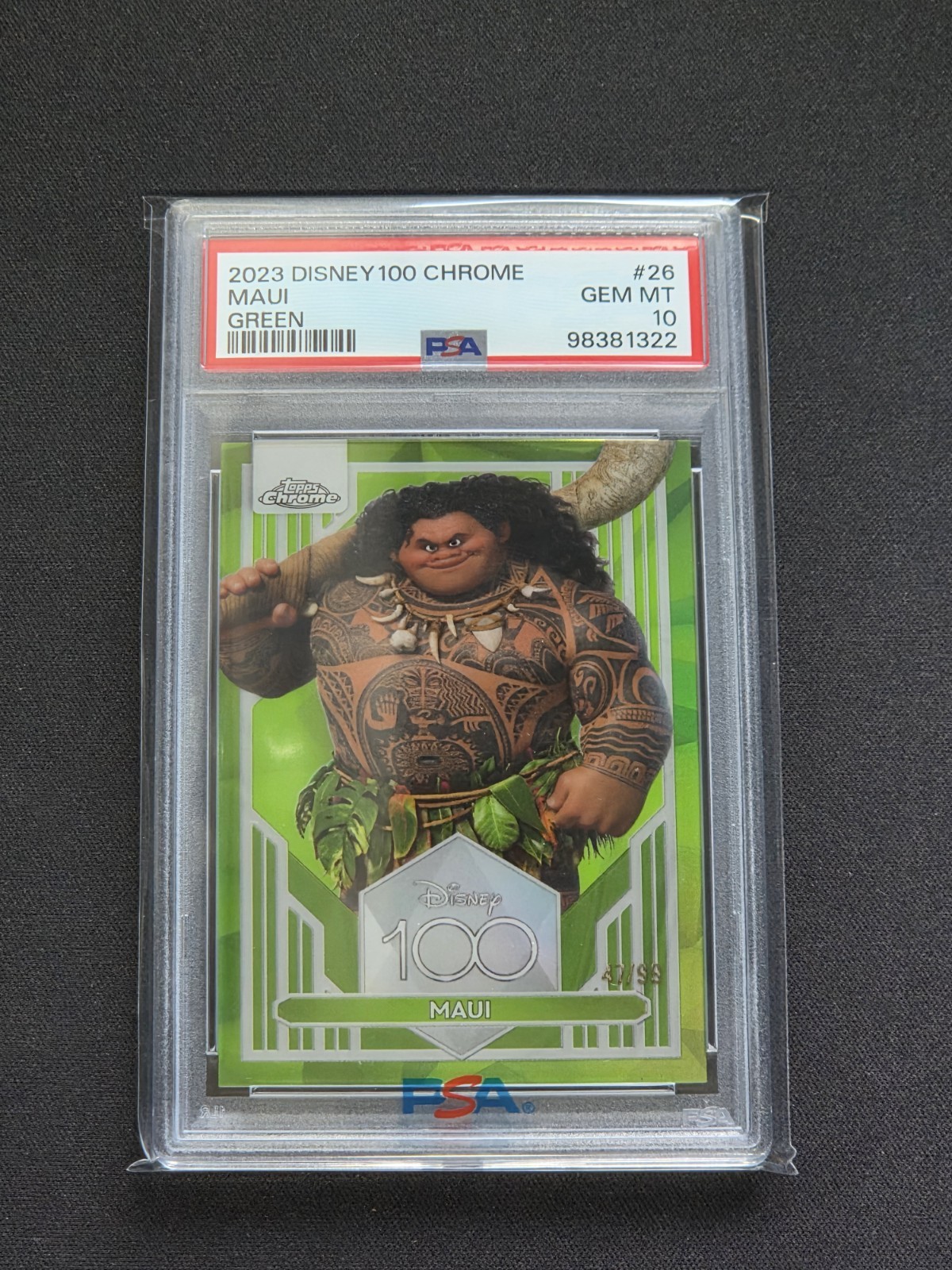 Maui Green /99 2023 Topps Chrome Disney Refractor PSA 10 POP 17
