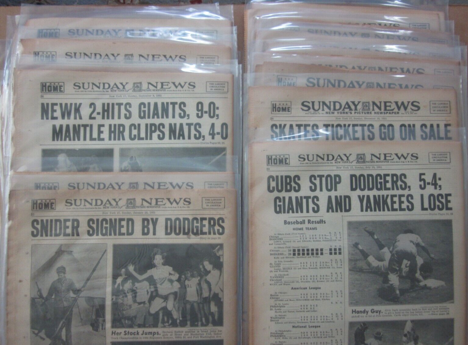 1951 NY Daily News- Yankees, Dodgers, Mickey Mantle, Willie Mays Rookie Years