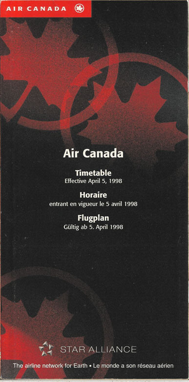 Air Canada system timetable 4/5/98 [0101] Buy 4+ save 25%