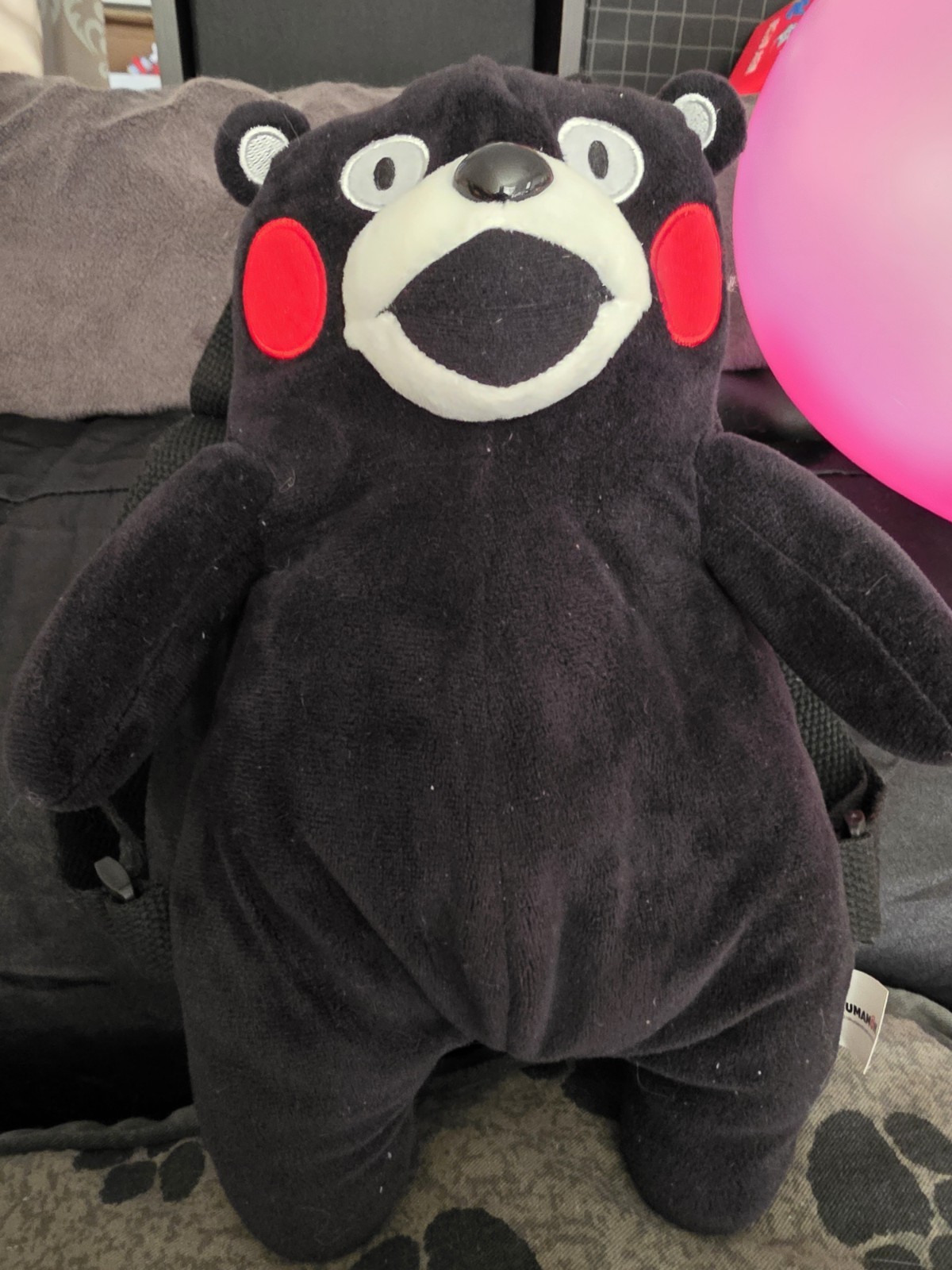 Kumamon Black Plush Doll Stuffed Doll Toy Messenger Doll Backpack Gift 50*22cm