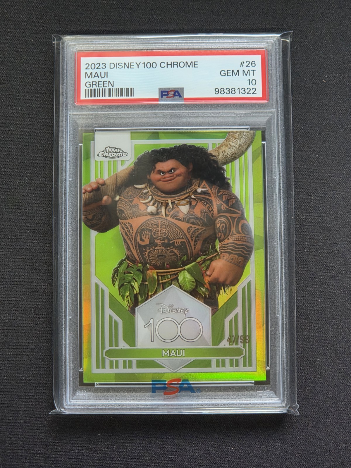 Maui Green /99 2023 Topps Chrome Disney Refractor PSA 10 POP 17