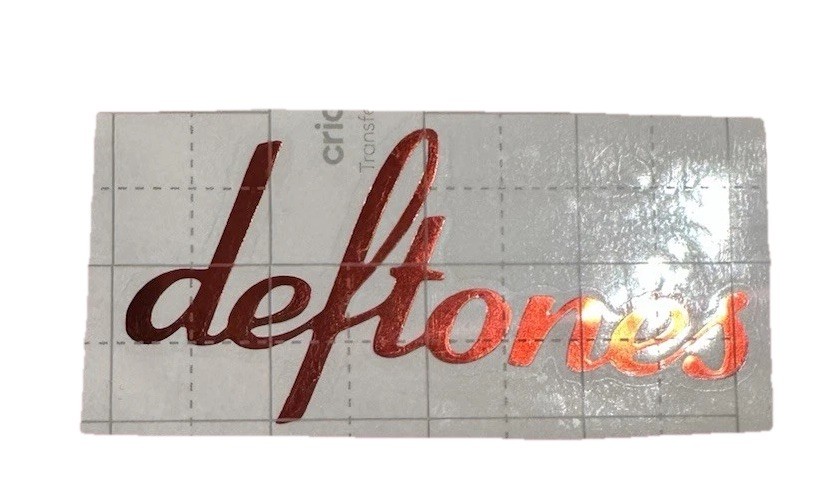 New Deftones Logo Shiny Red Foil Permanent Decal Sticker Vinyl Handmade 4”