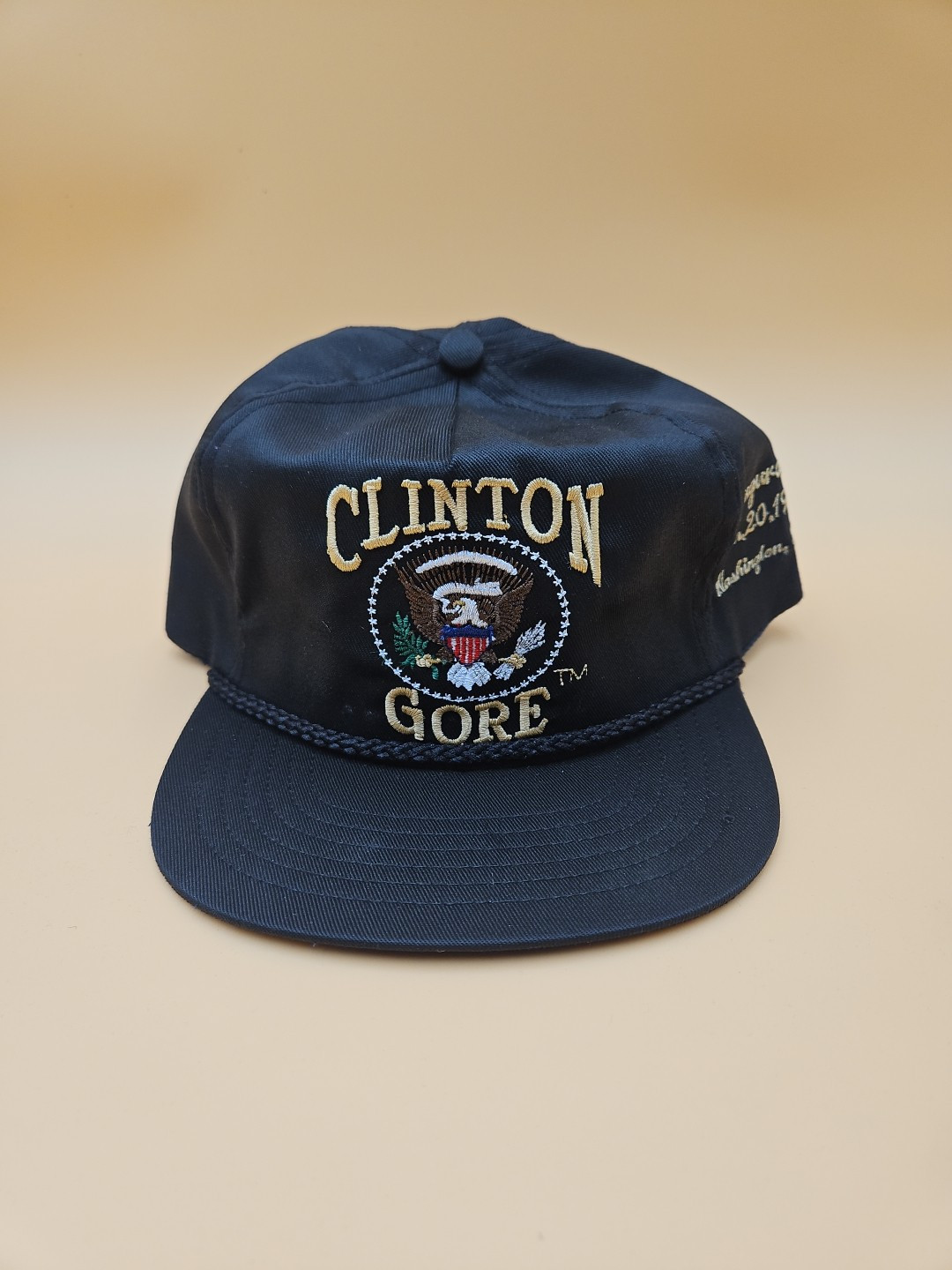 Clinton Gore US Presidential Inauguration Snapback Rope Chord Hat Jan 20 1993