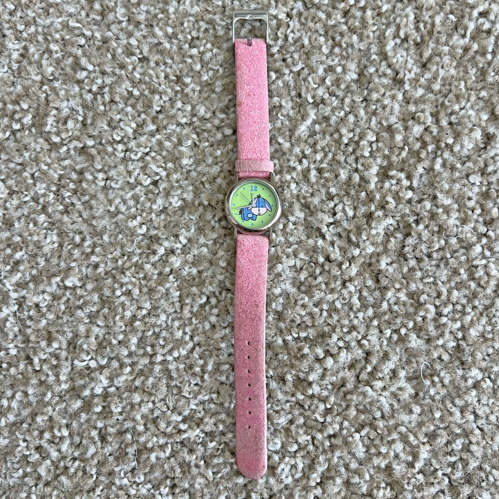 Y2K Eeyore Disney Cuties Winnie The Pooh Pink Sparkle Leather Watch Vintage