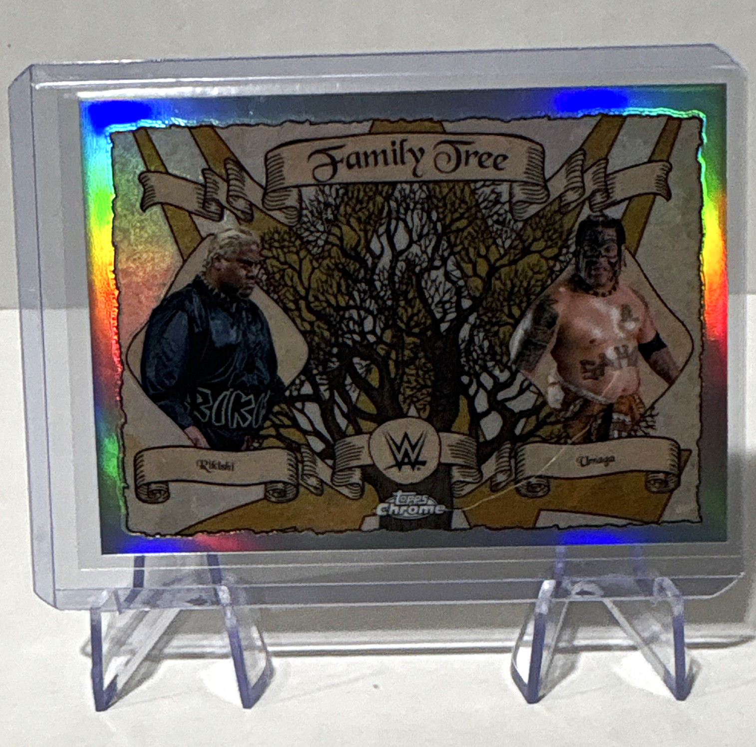 Topps Chrome WWE Rikishi & Umaga FT-RU Family Tree Insert Trading Card 2025
