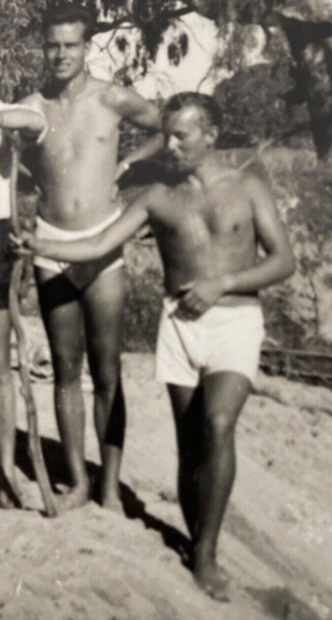 8 B &W Photos of 30s-50s Handsome Shirtless German Men Swimsuits Gay Interest