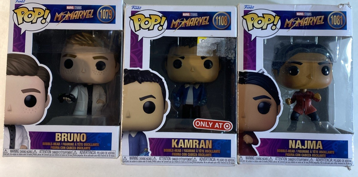 Funko Pop Ms Marvel Lot of 3 1079 1081 1108 Bruno Najma Kamran Lot of 3
