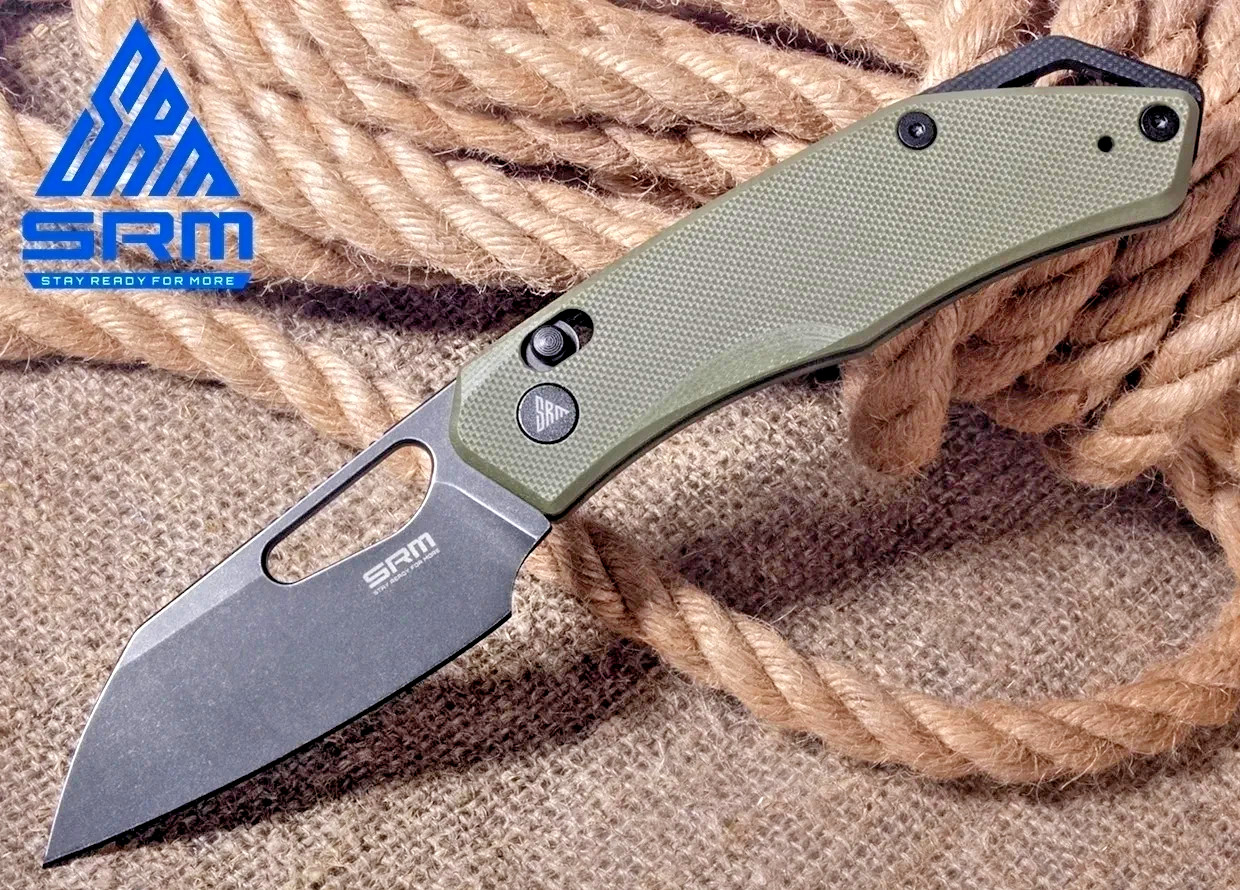SRM Cub 261M-GP Ambi Lock Folding Knife OD Green G10 154CM Steel Pocket EDC New