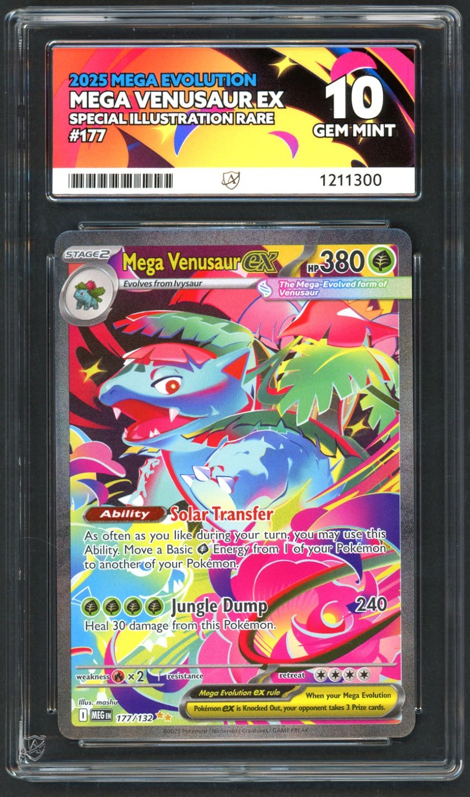 Pokemon Card – ACE 10 Mega Venusaur EX 177/132 – Mega Evolution – GEM MINT