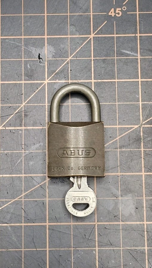 Vintage Abus Brass Padlock #85/30; 1 Key – Works