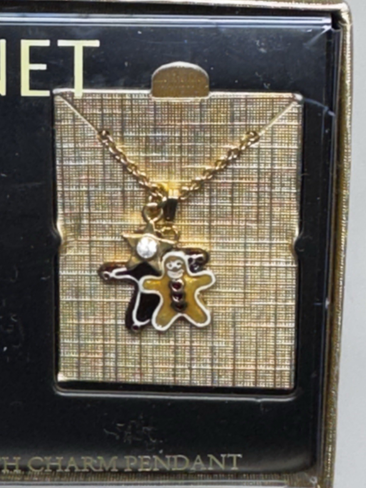 Monet Keepsake Jewel With Charm Pendant Gingerbread House Man Vintage New