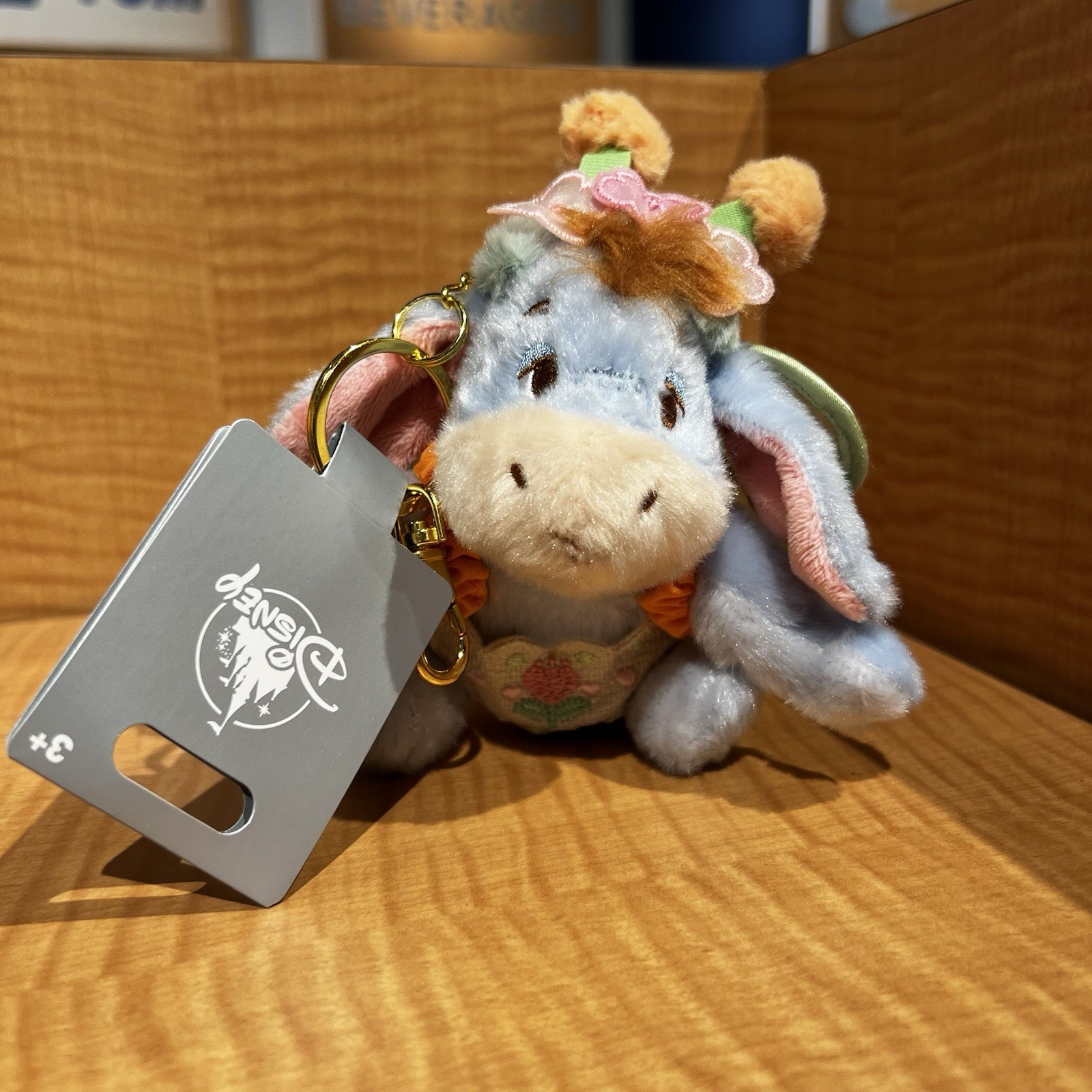 NEW Disney Park Spring Eeyore Plush Pendant Keychain