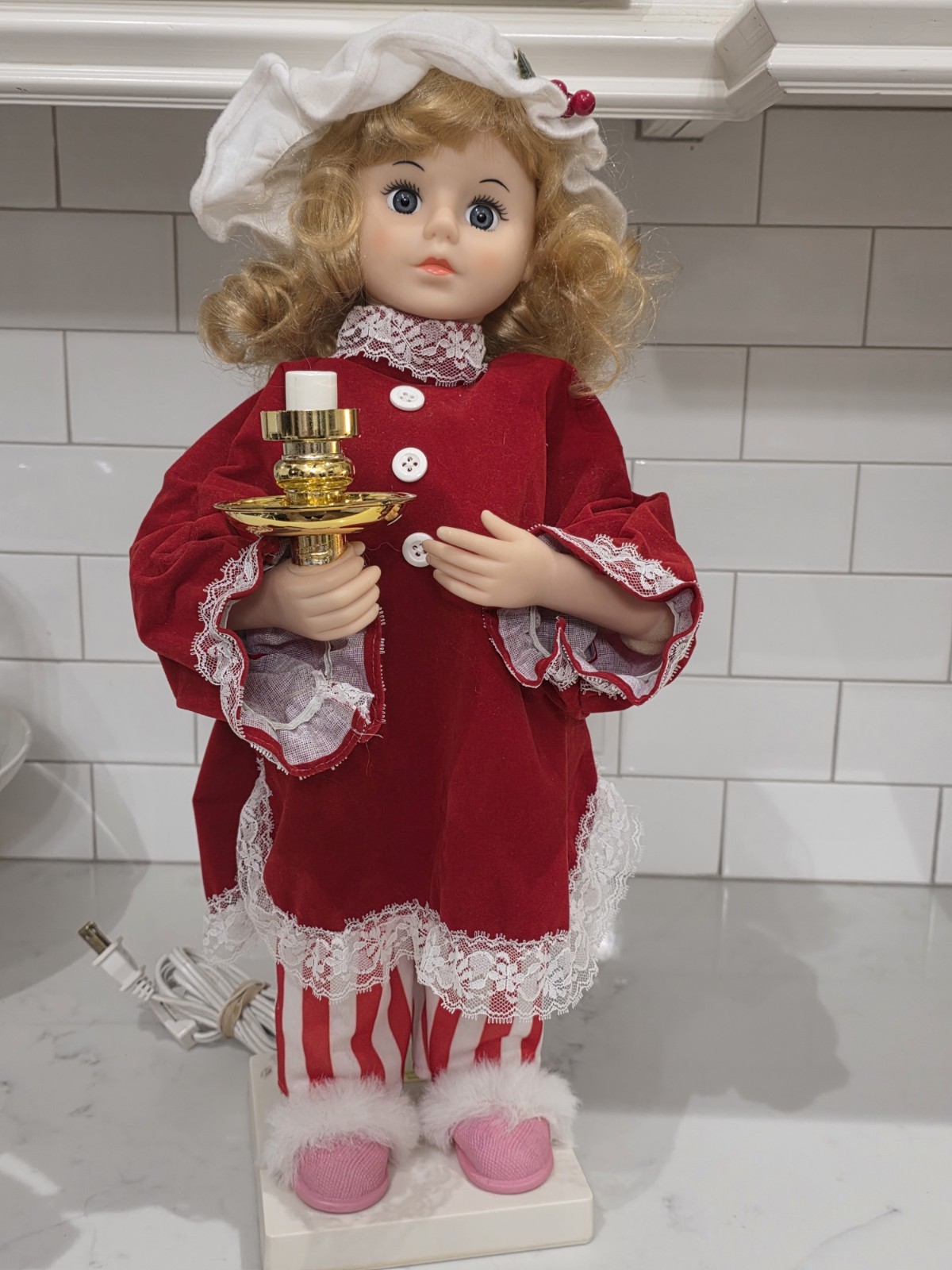 Vintage Motionette Caroler Girl Candle Motion Lighted Candle Christmas WORKS