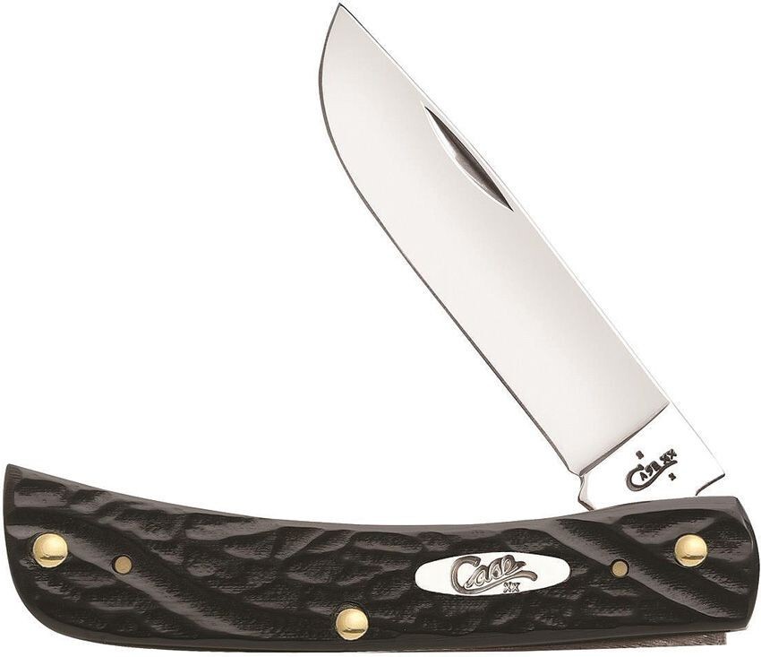 CASE XX KNIFE- SOD BUSTER JR. – ROUGH BLACK HANDLES #18229 – S/S BLADE – 3 5/8″