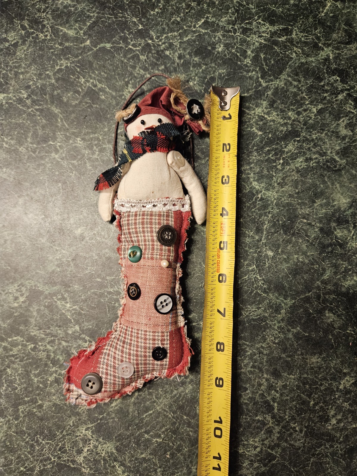 Lot 4 Primitive Christmas Ornaments Handmade Folk Art Style Snowman Elf Gingerbr