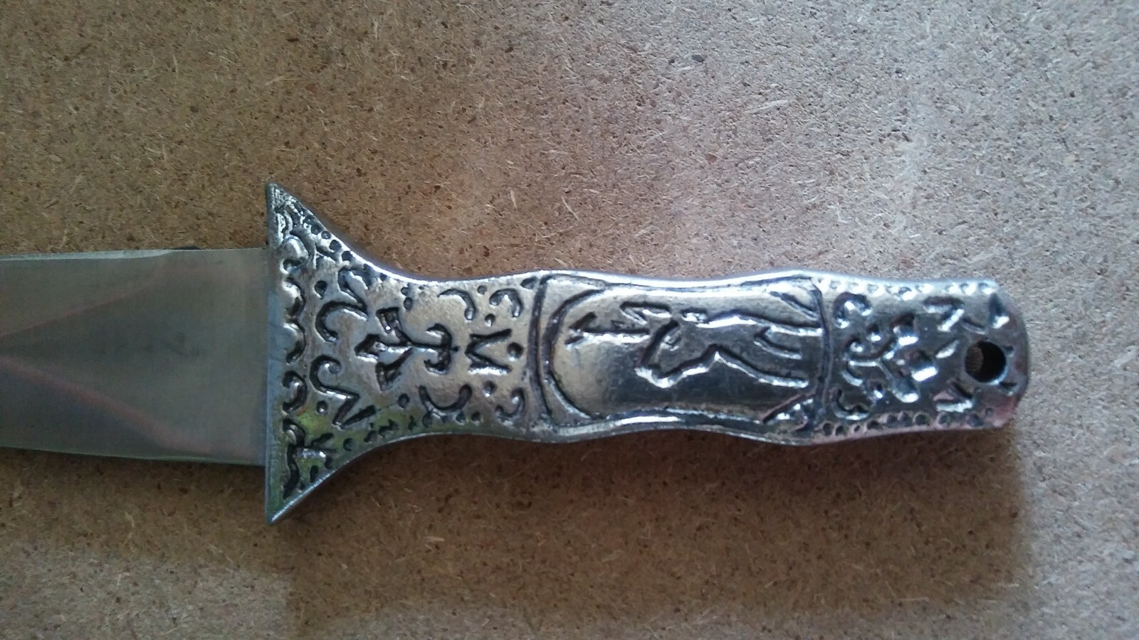 Engraved Silver Boot Athame Knife Dagger Wicca Wiccan Pagan Altar