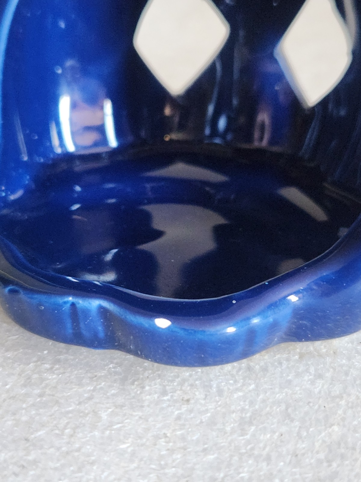 3 Ceramic Pumpkin-Shaped Candle Holders • Blue White Gray 3¼” T 3½” L Halloween