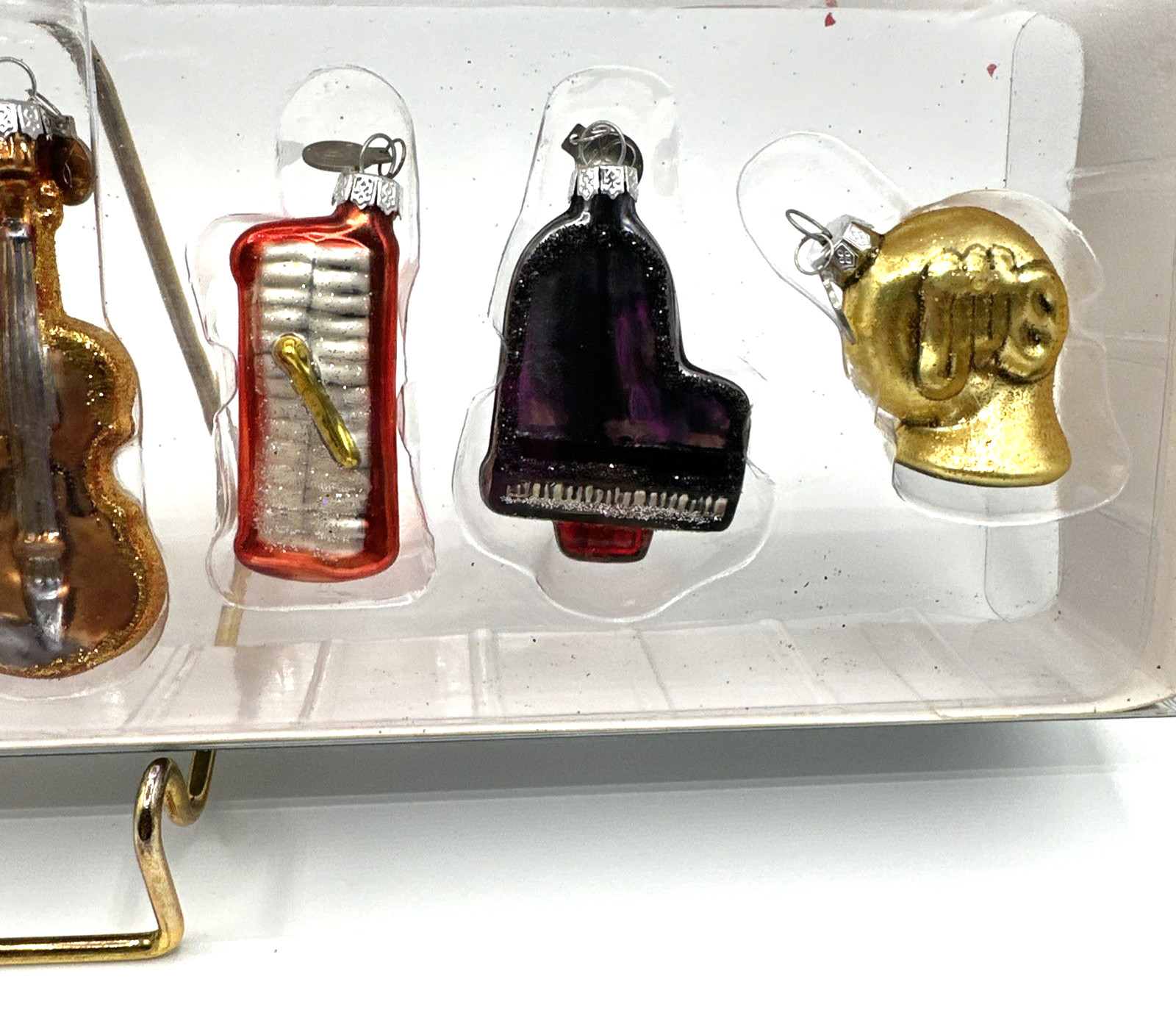 Dept 56 Tiny Trimmings Mini Glass Ornaments Musical Instruments Violin Harp Drum