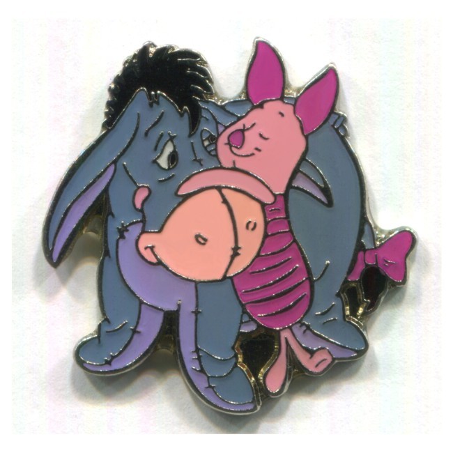 Disney Pin Piglet Hugging Eeyore Winnie the Pooh 100 Acre Collection Japan Pin