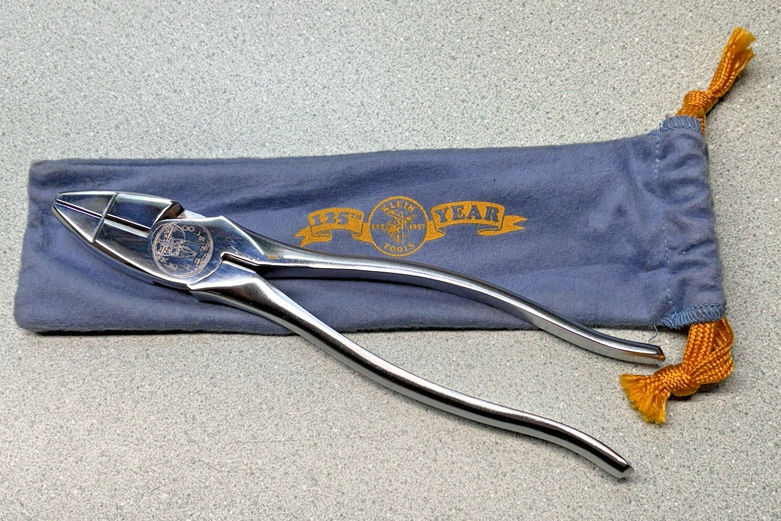 1982 KLEIN TOOLS LINEMAN PLIERS COMMEMORATIVE 125th ANNIVERSARY POLISHED CHROME