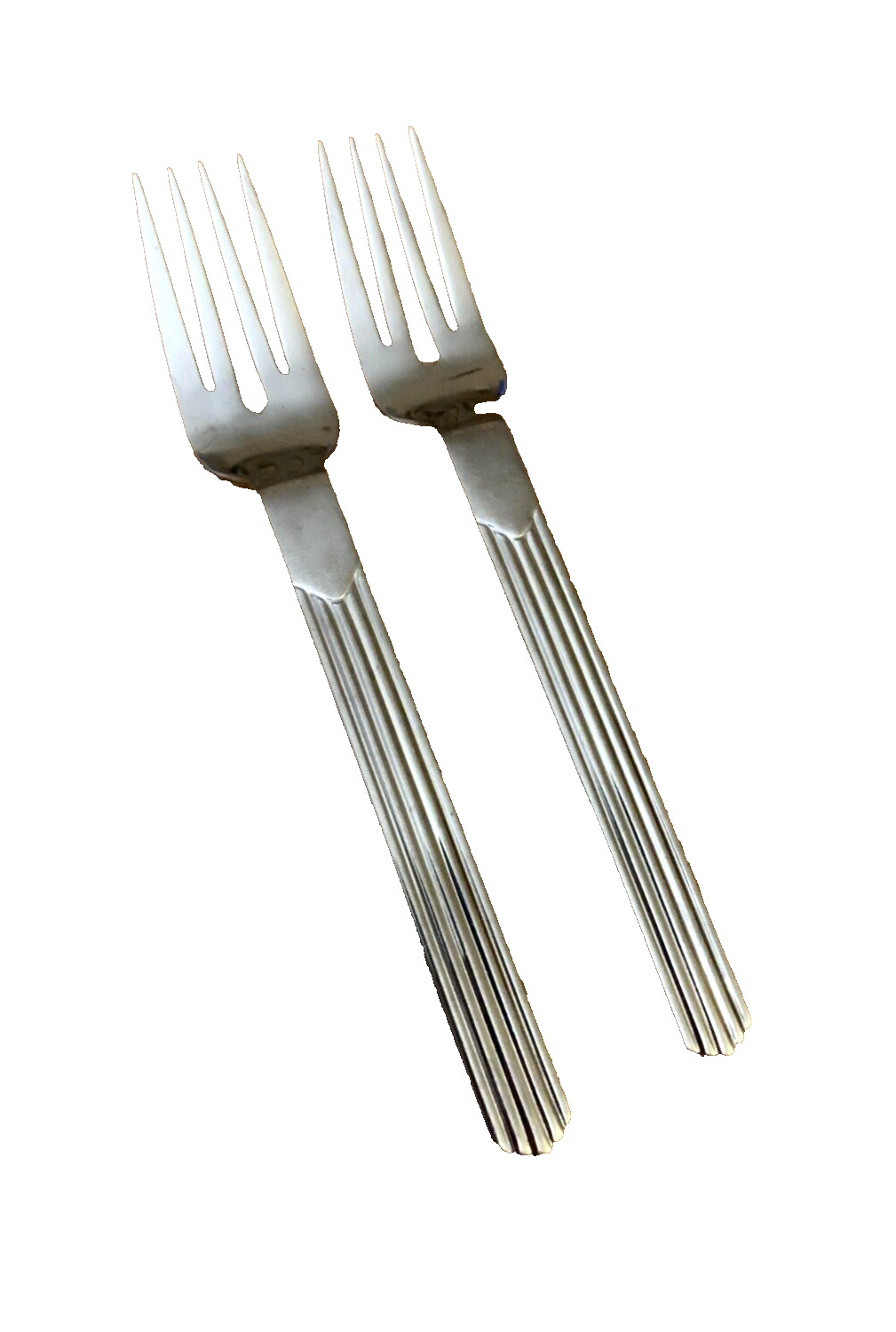 2 Individual Salad Fork TIDES Cambridge Stainless Ribbed China 7 1/8 inch