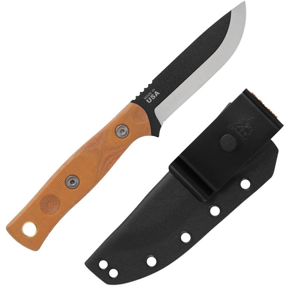 TOPS Fieldcraft Fixed Knife 3.75″ 1095HC Steel Full Tang Blade Micarta Handle