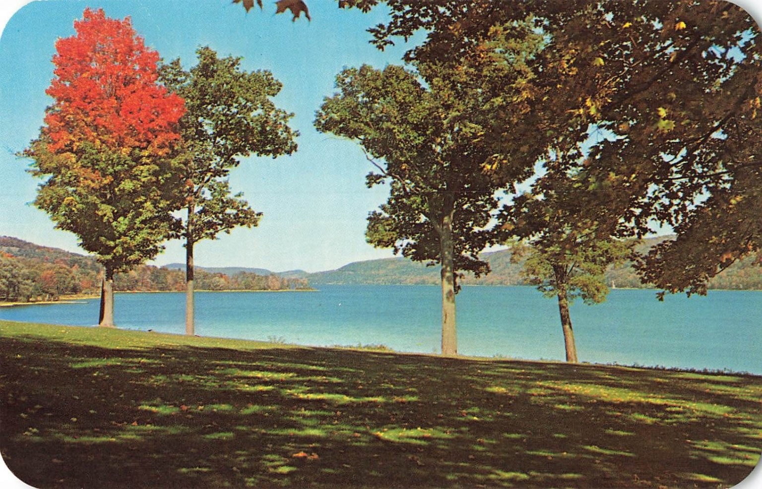 Otsego Lake Cooperstown NY Ektachrome Autumn Fall Foliage Dexter Press
