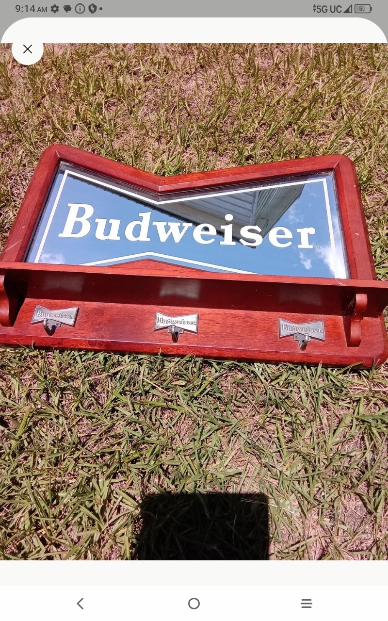 Vintage Budweiser mirror Coat hanger & key rack – Authentic/ Licensed item