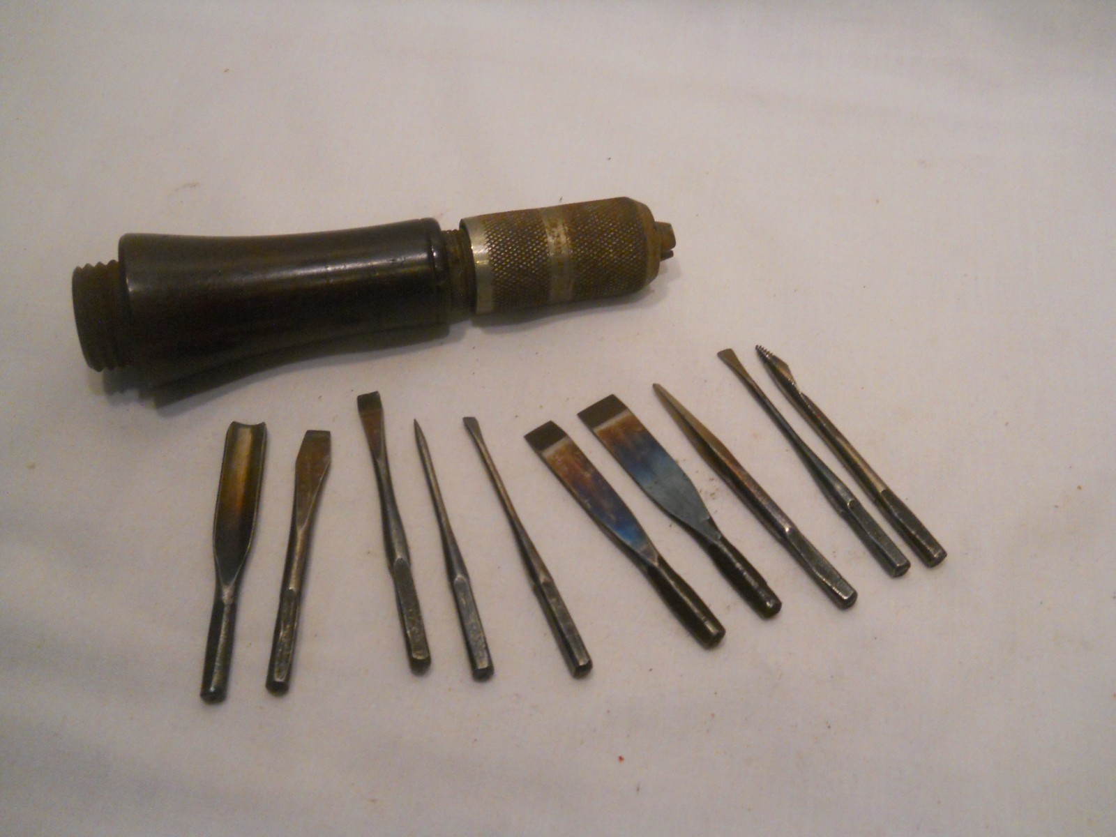 Vintage Millers Falls Multi Tool Set Rosewood ~ 1868 Pat ~ w/ 10 attachments