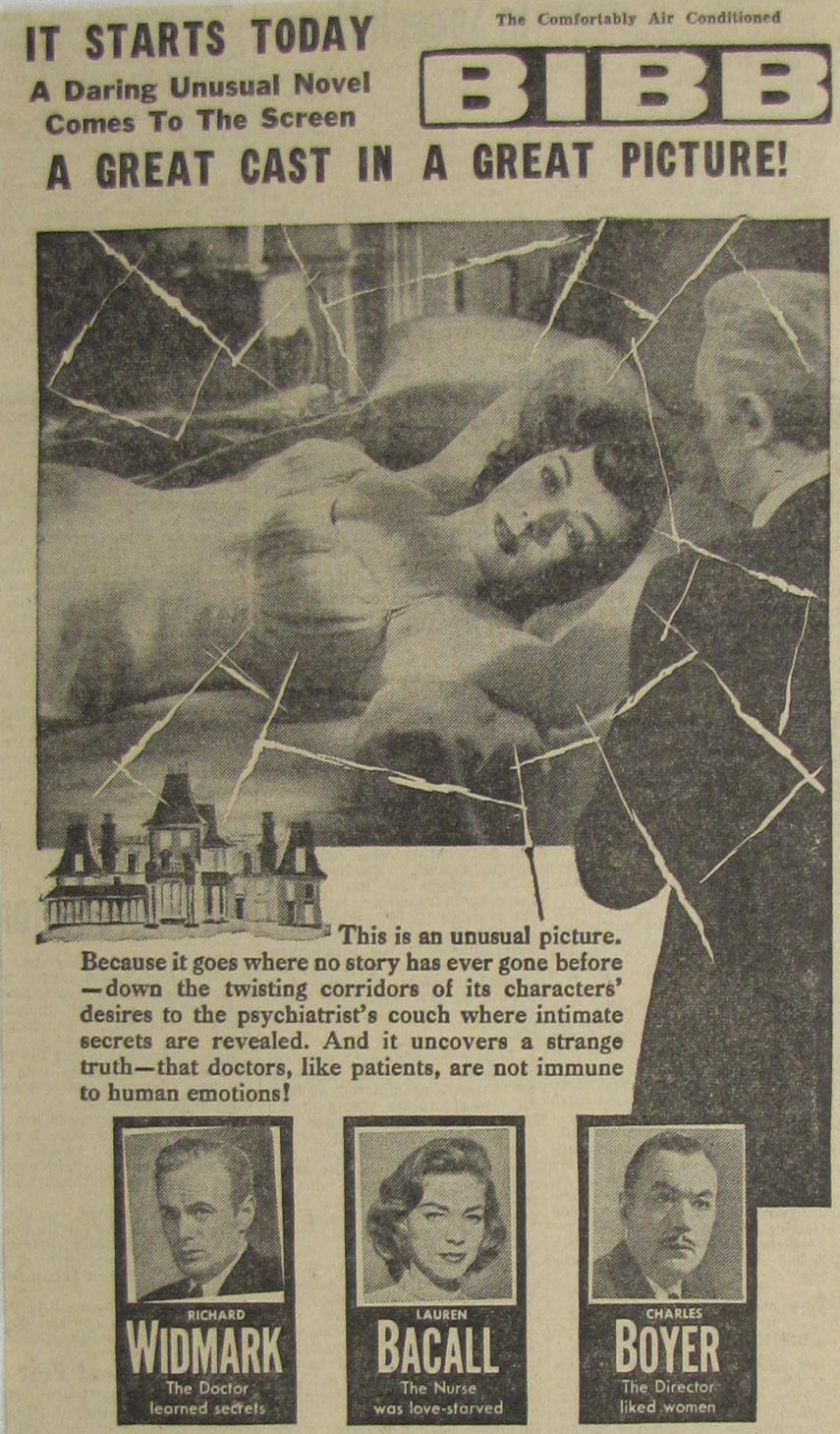 Vintage 1955 THE COBWEB Lillian Gish Movie Newspaper Print Ad