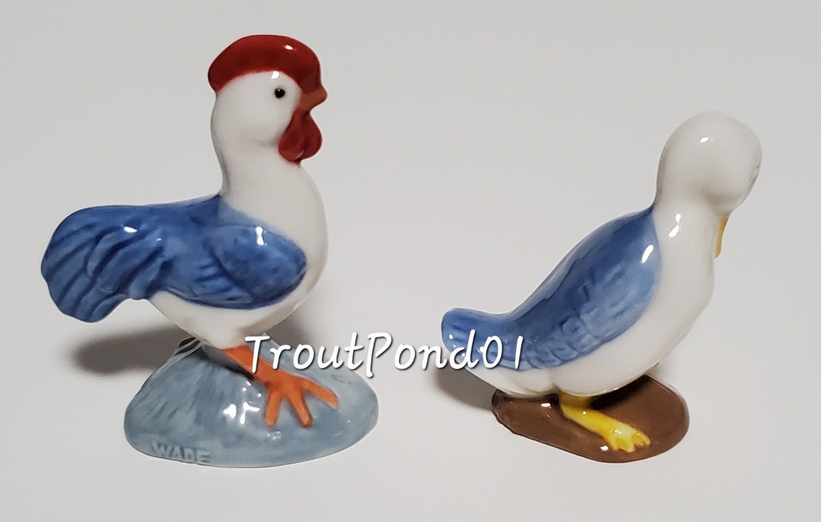 Wade Whimsies Farmyard 2003 Set 5 Figurines Pony Pig Duck Cow Goat Cockerel +Box