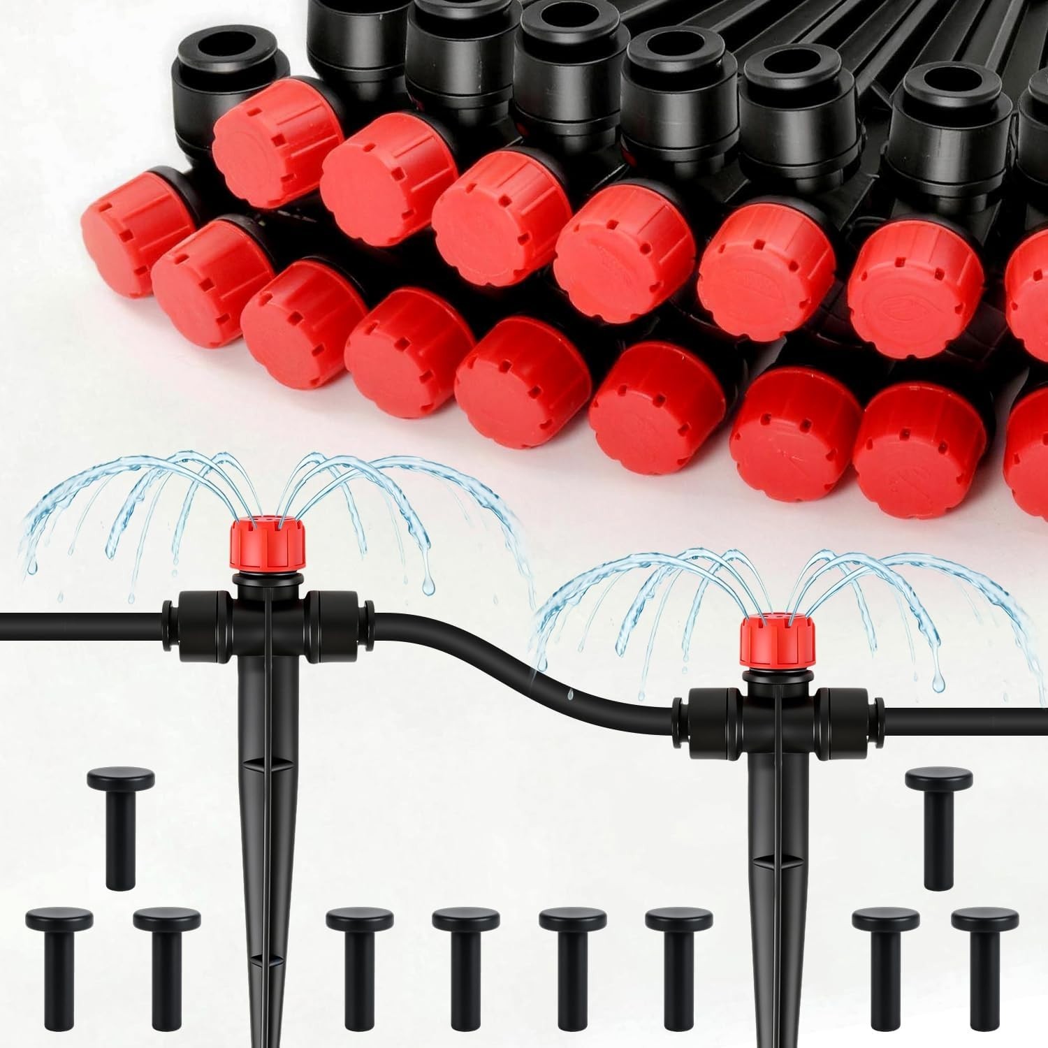 20 Pack Quick Connect 1/4 Inch Drip Irrigation Emitters, 1/4” Drip in-line Pass