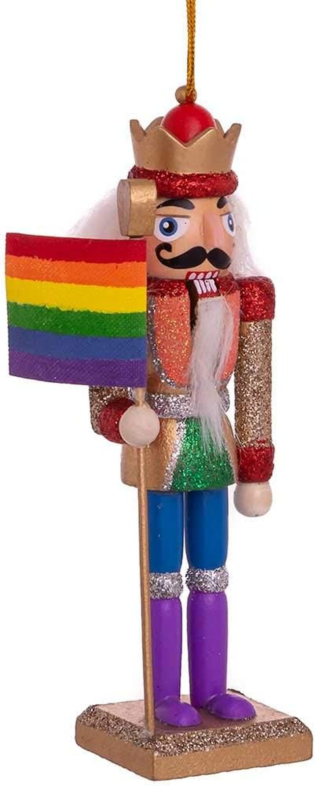 6-Inch Wooden Gay Pride Nutcracker Ornament