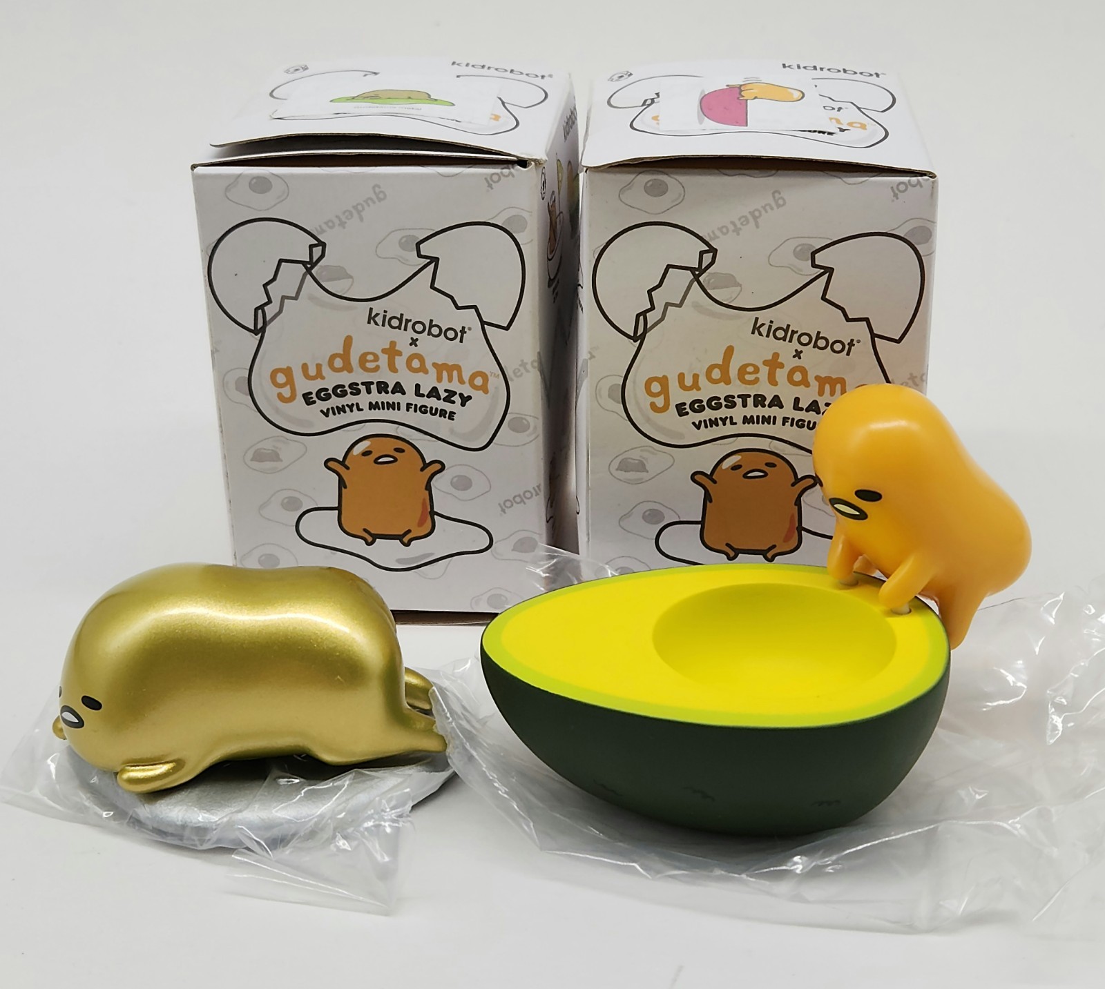 Kidrobot Gudetama Eggstra Lazy Vinyl Mini Figure 24k Egg Chase Avocado Blind Box