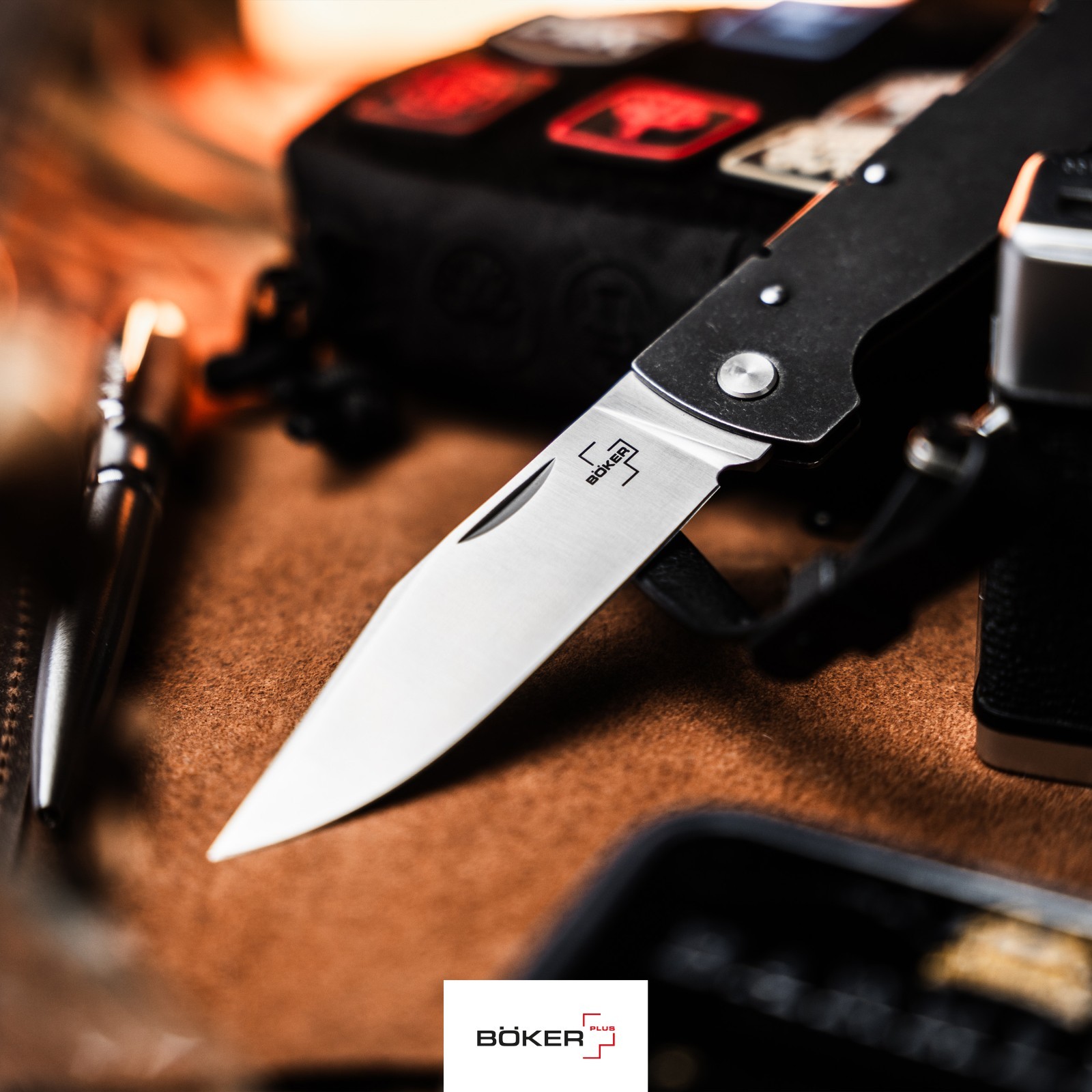 BOKER PLUS Altas Backlock Big Folding Knife 12C27 Steel Handle Black 01BP0062
