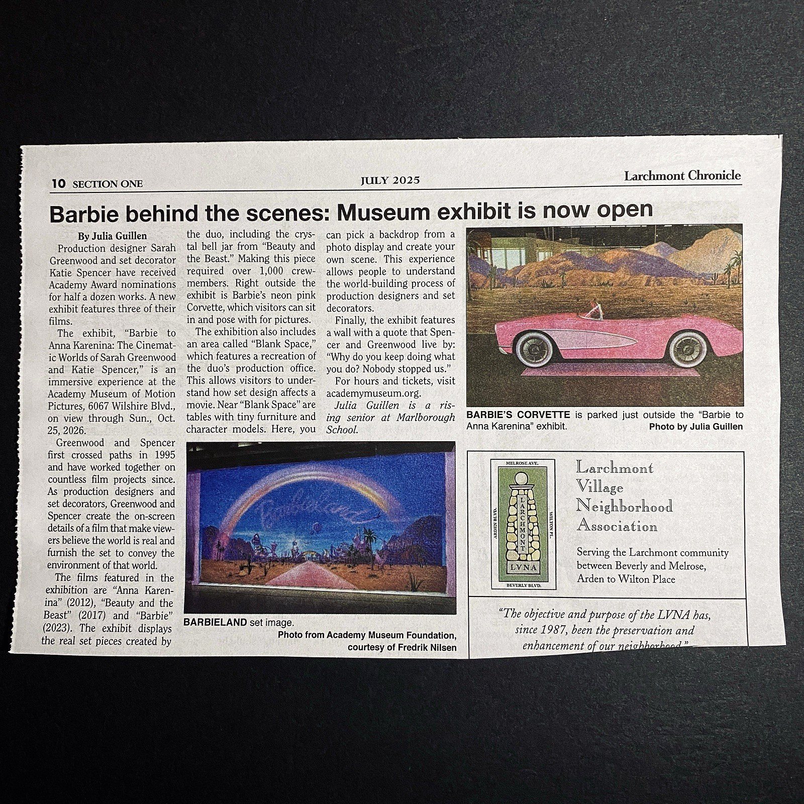 Print Article 2025 Barbie Movie Museum Exhibit Pink Corvette Car Pop Collectors