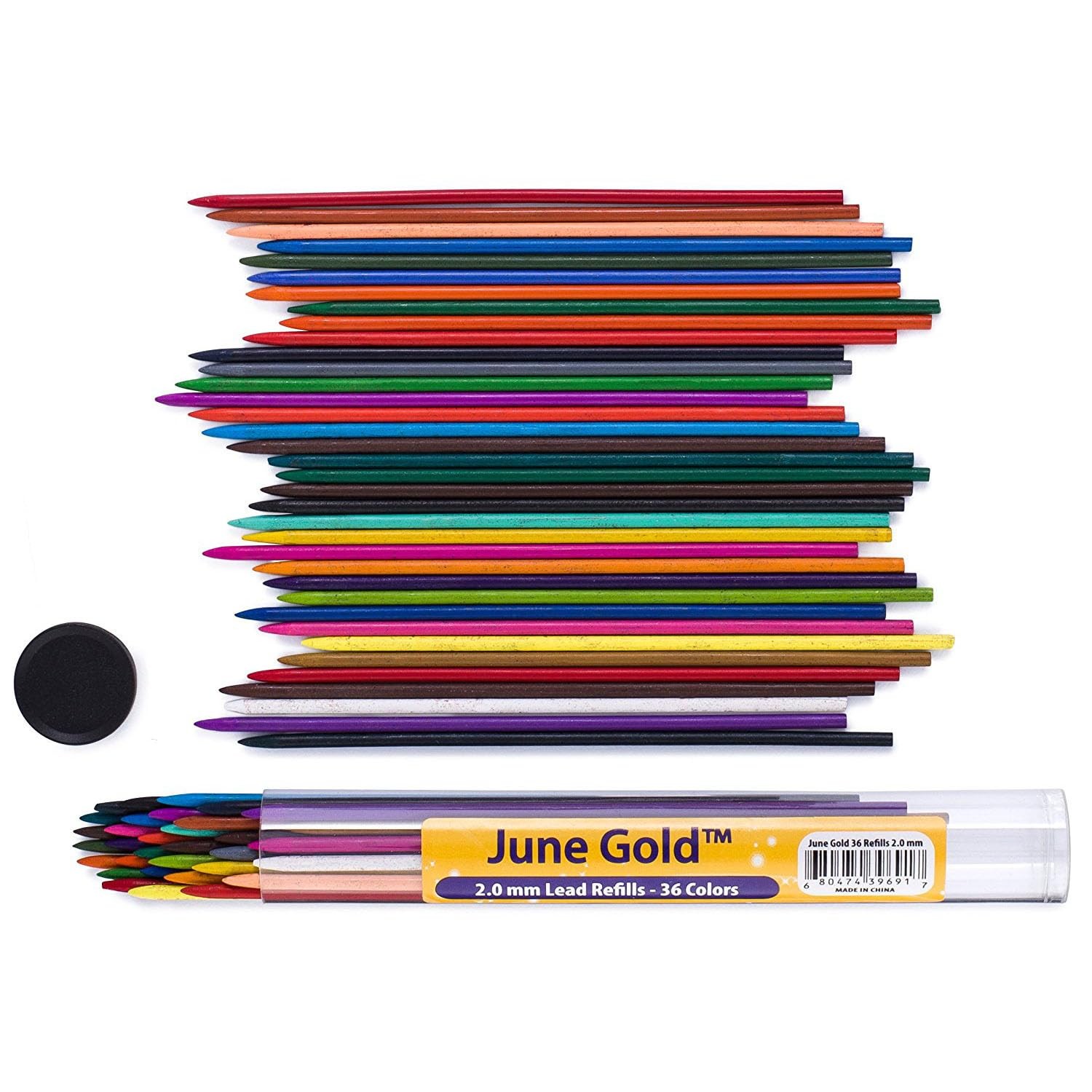 June Gold 36 Assorted Colored 2.0 mm Lead 1 Count (Pack of 36),