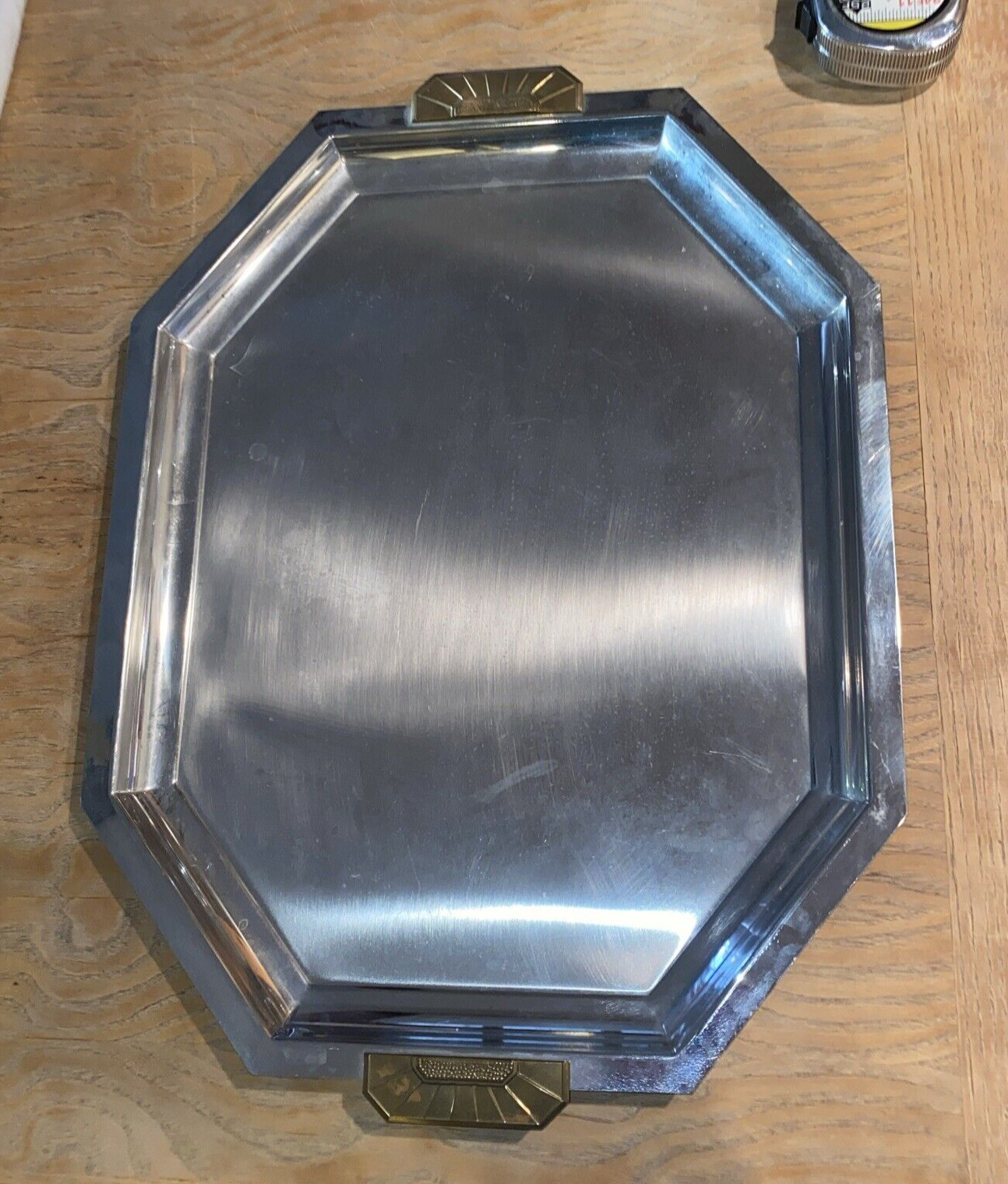 Vintage Jean Couzon Orfevre Art Deco Serving Tray 1985 Made in France 16”x20”