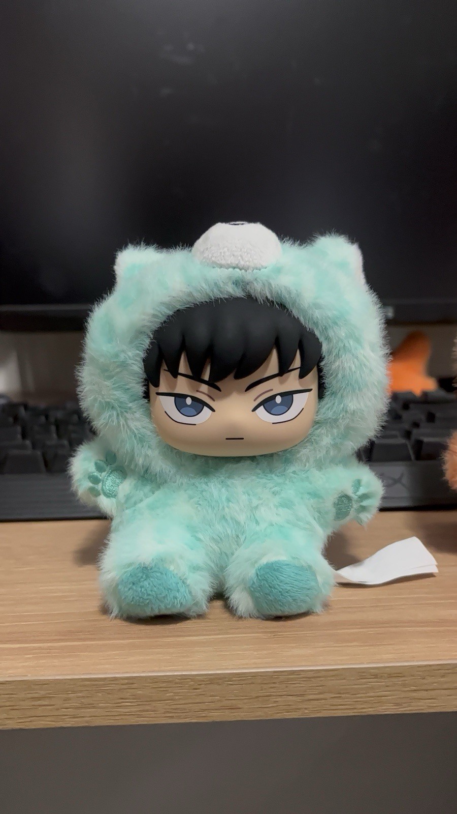 PUREMIND Megumi Fushiguro Blue Cat Vinyl Plush Doll 5.71 in, Plush/Polyester