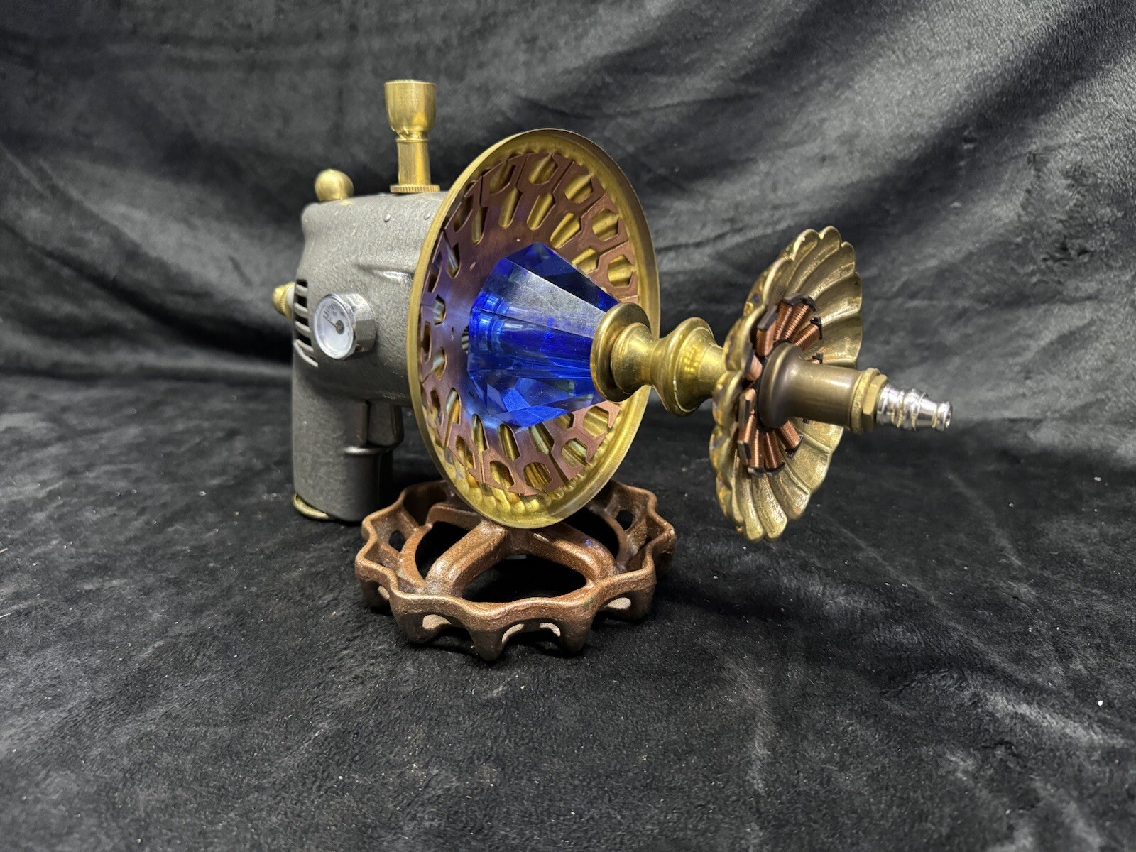 Steampunk Raygun Smoking Pipe Metal & Glass Sci-fi Prop Spaceman Fallout Art