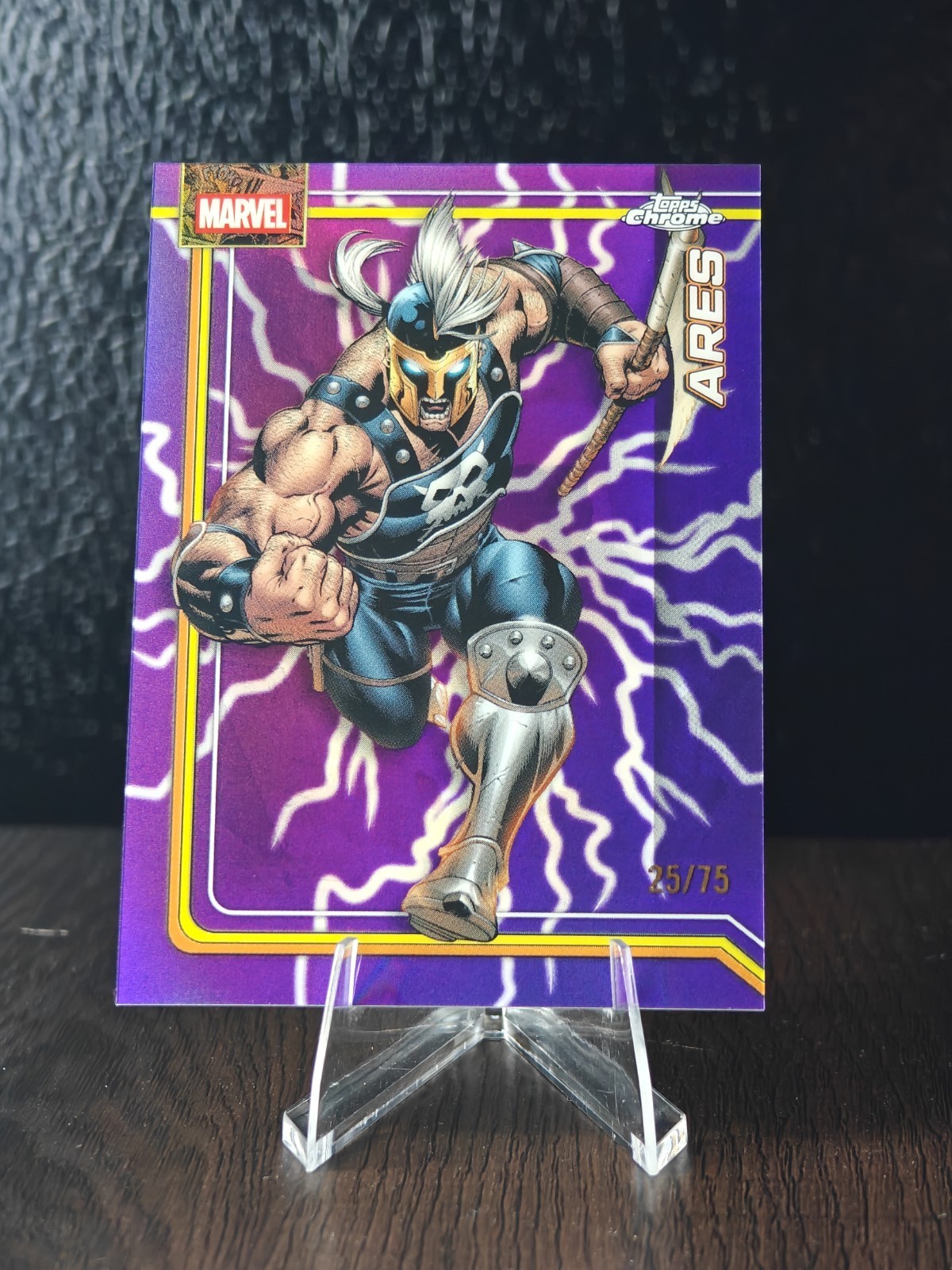 2026 Topps Chrome Marvel – ARES – Purple Lightning REFRACTOR /75 #008