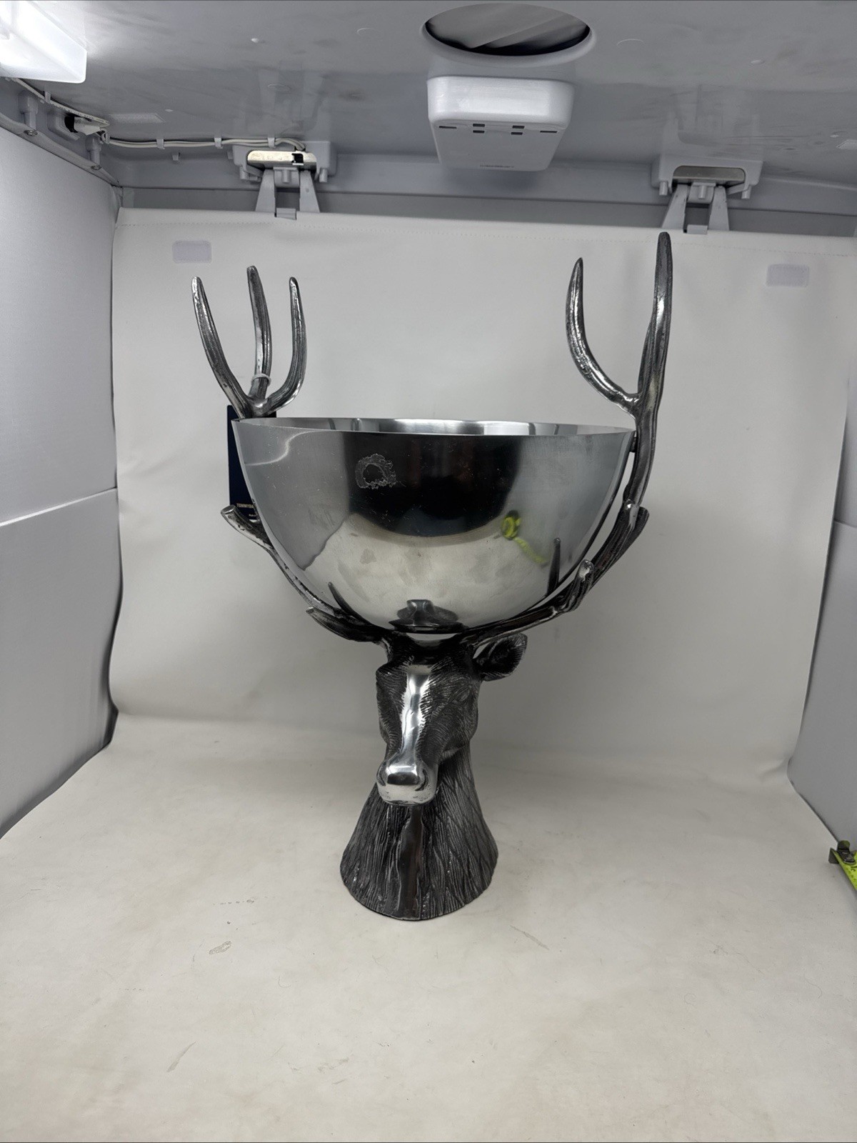 Aspen Stag Deer Head Punch Bowl 20” Cast Aluminum Champagne Ice Bucket NEW RARE
