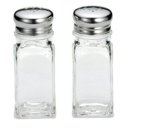 Blake & Croft 2.5 oz Square Glass Salt & Pepper Shaker 4”H x 1.5”W Pair