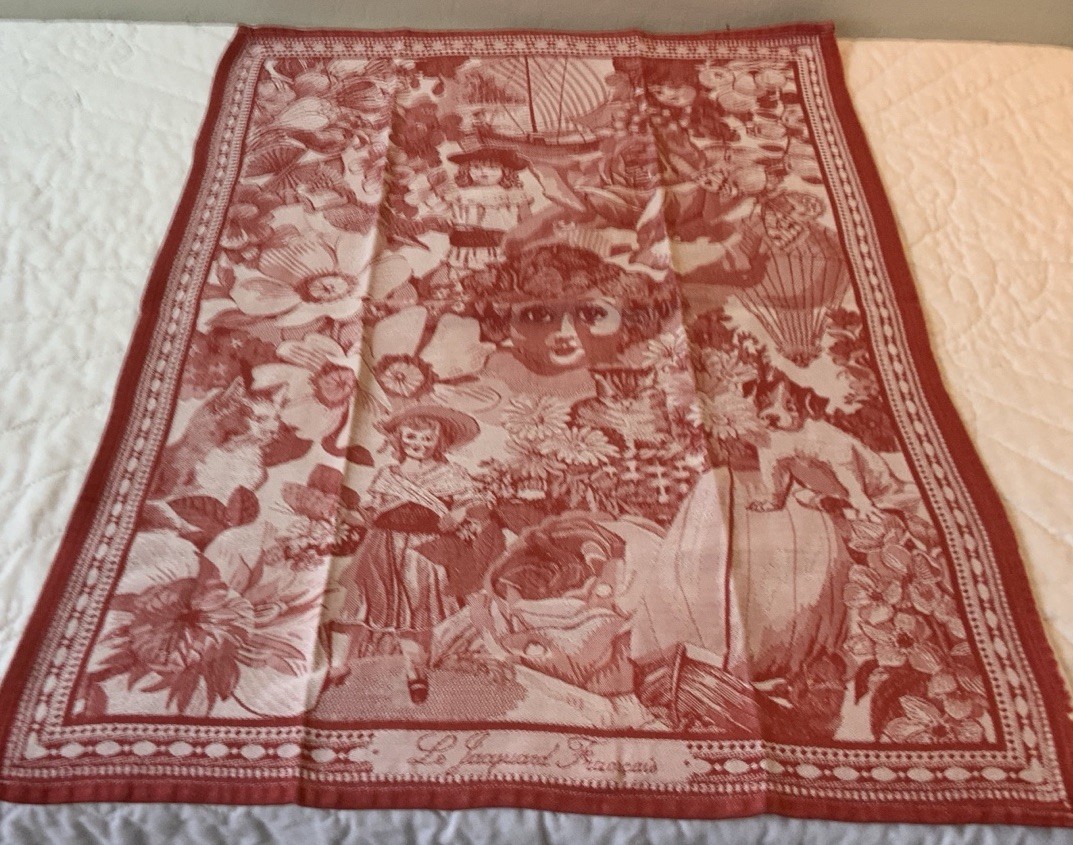 Kitchen Dish Towel Or Show Towel, Large, Le Jacquard Francois, Dolls, Pink