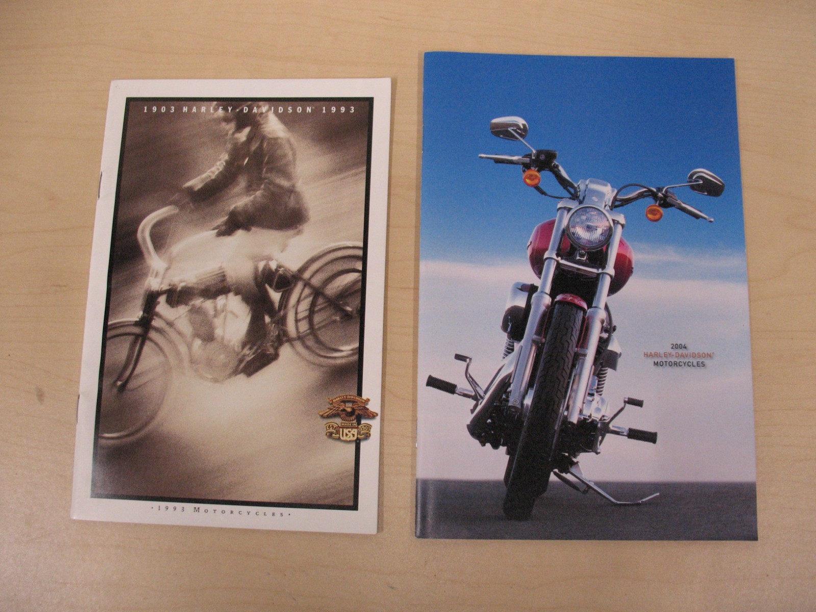 2 Harley Davidson Sales Brochures from 1993 & 2004