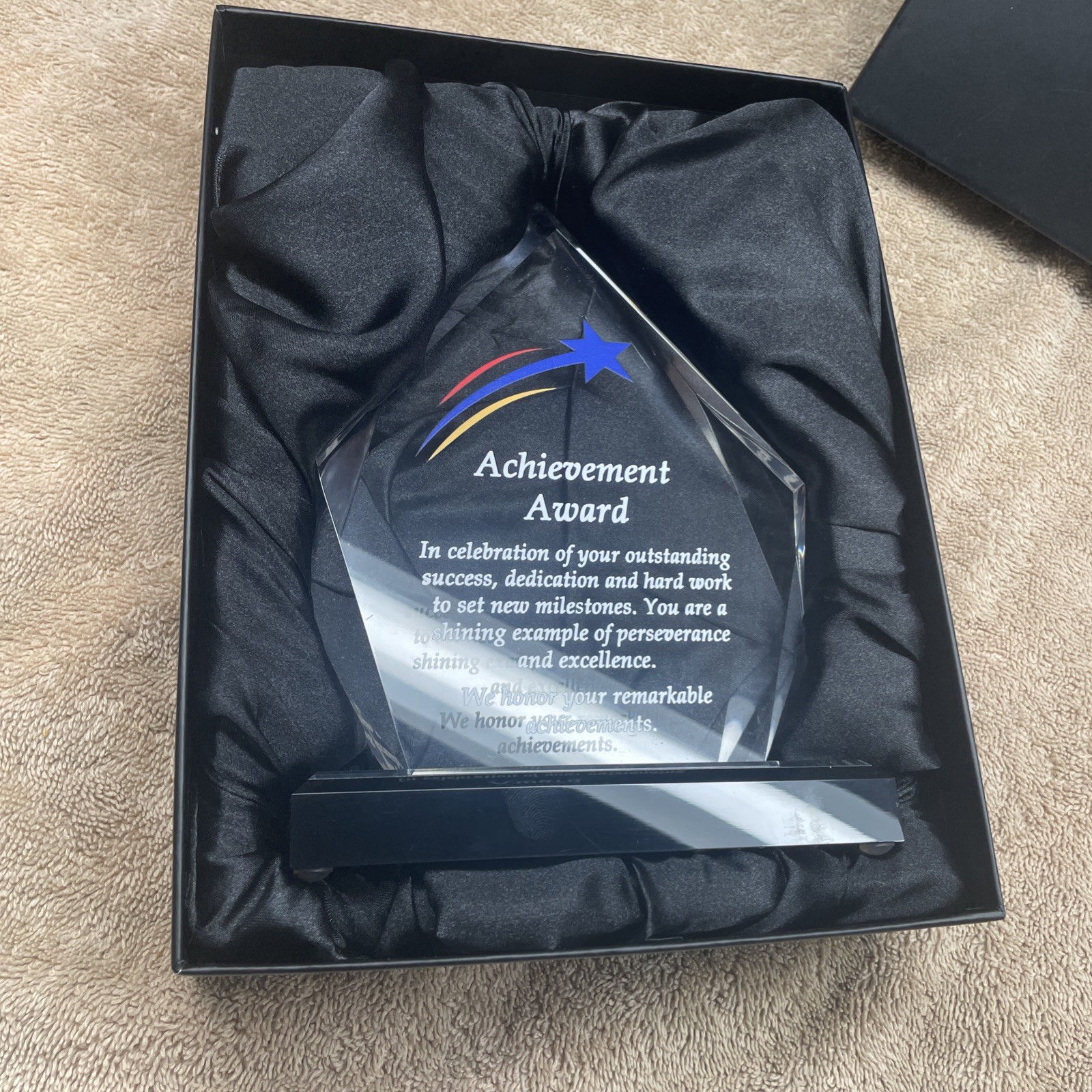 7.25 Inch Acrylic Diamond Shaped Star Achievement Award Trophy