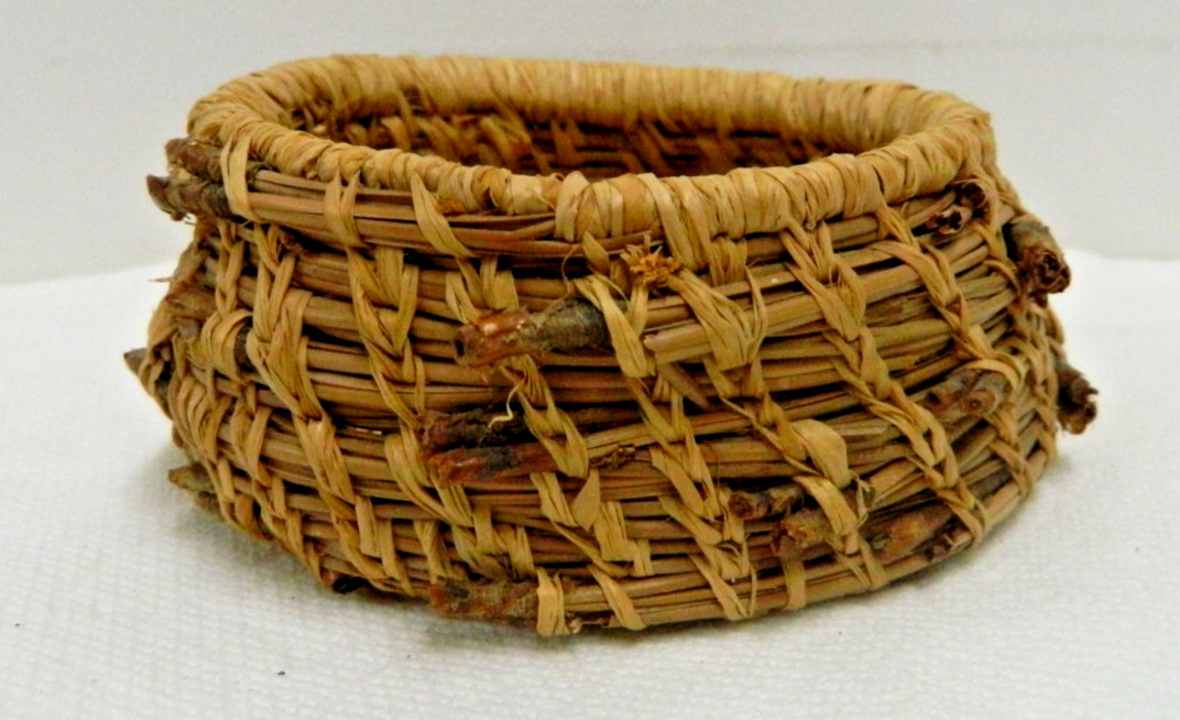 Vintage Hand Woven Pine Needle Basket
